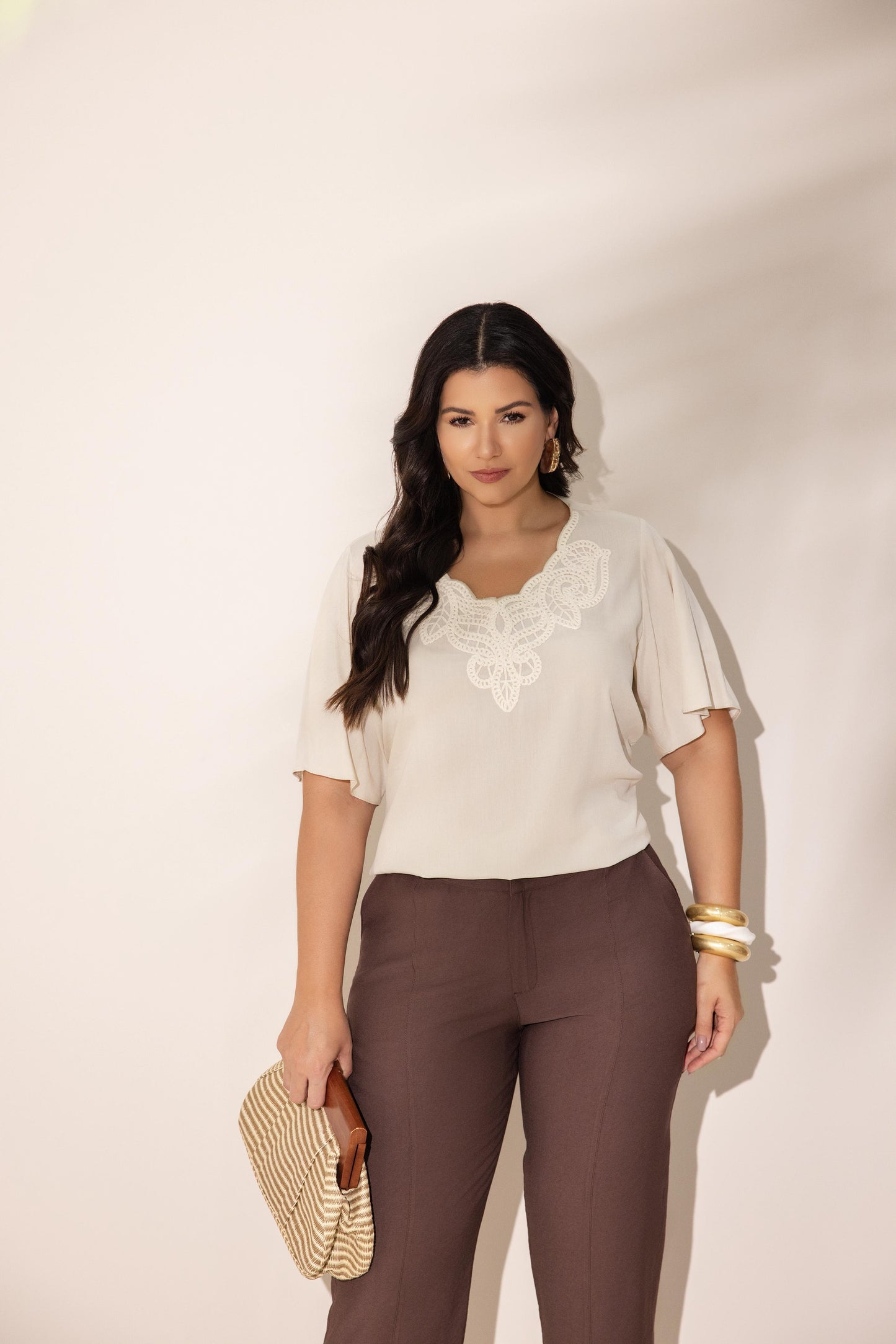 Blusa viscose bordado