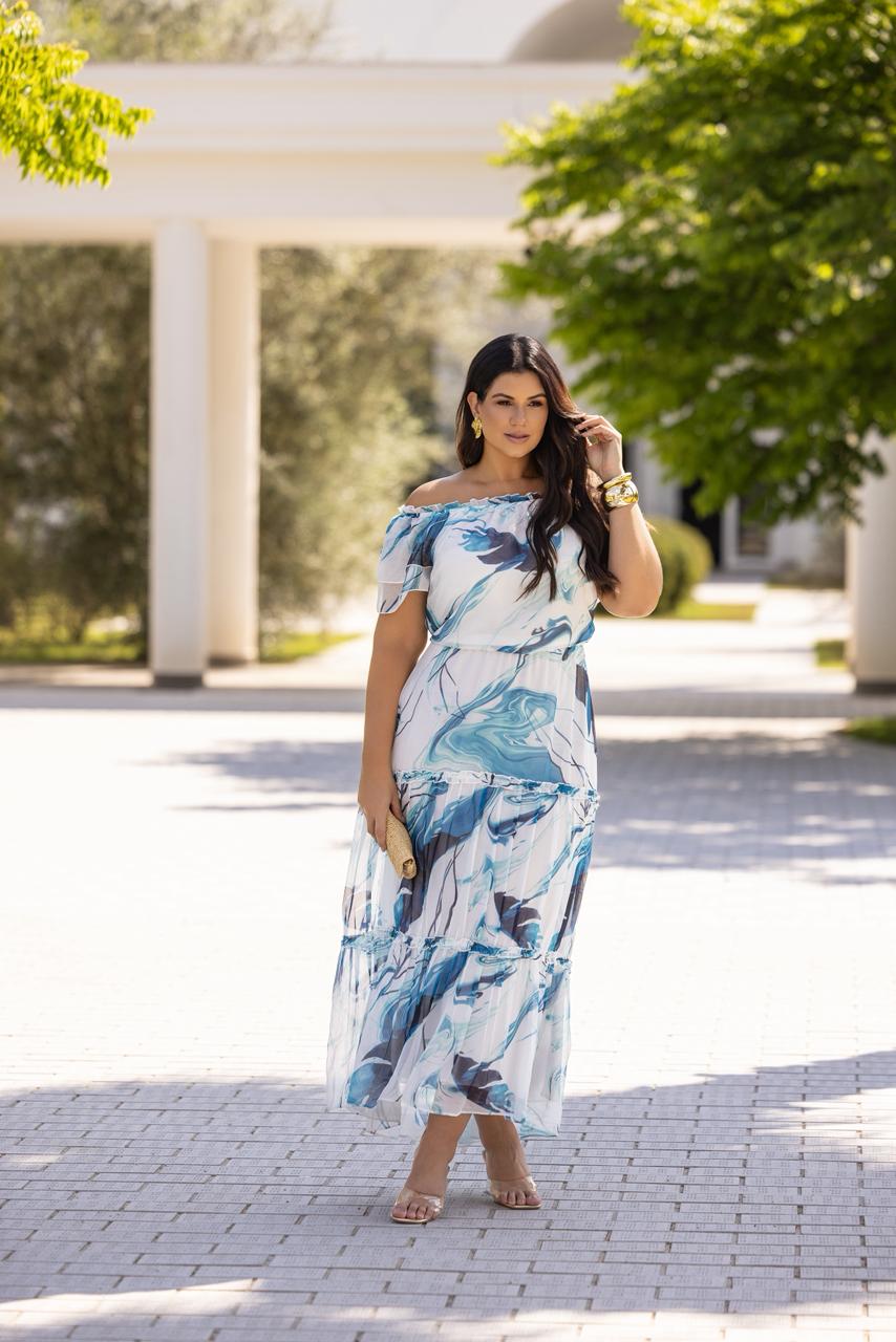 Vestido de panaré ombro a ombro