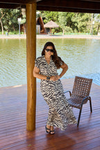 VESTIDO LONGO ANIMAL PRINT