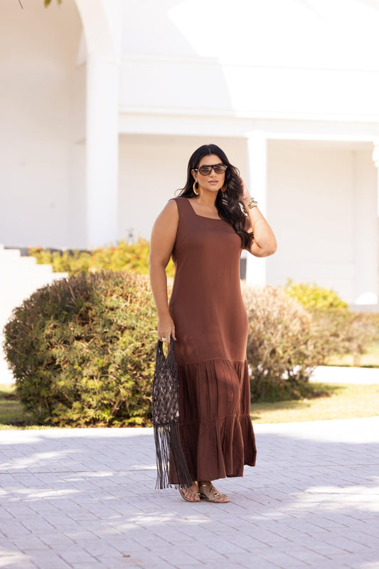 Vestido de Viscose Cavado