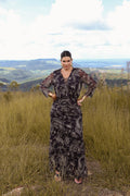 Vestido de tule estampado