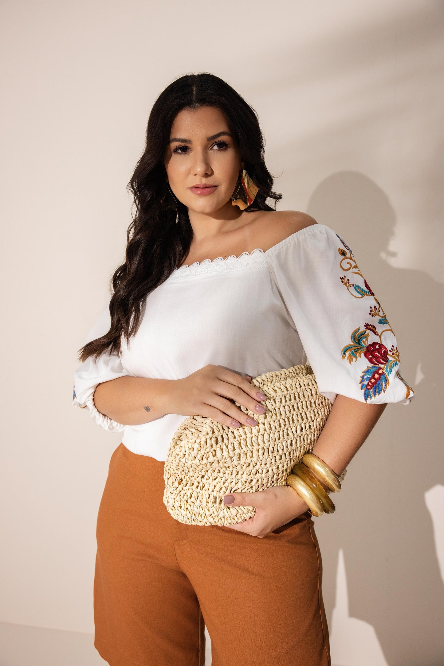 Blusa viscose bordada