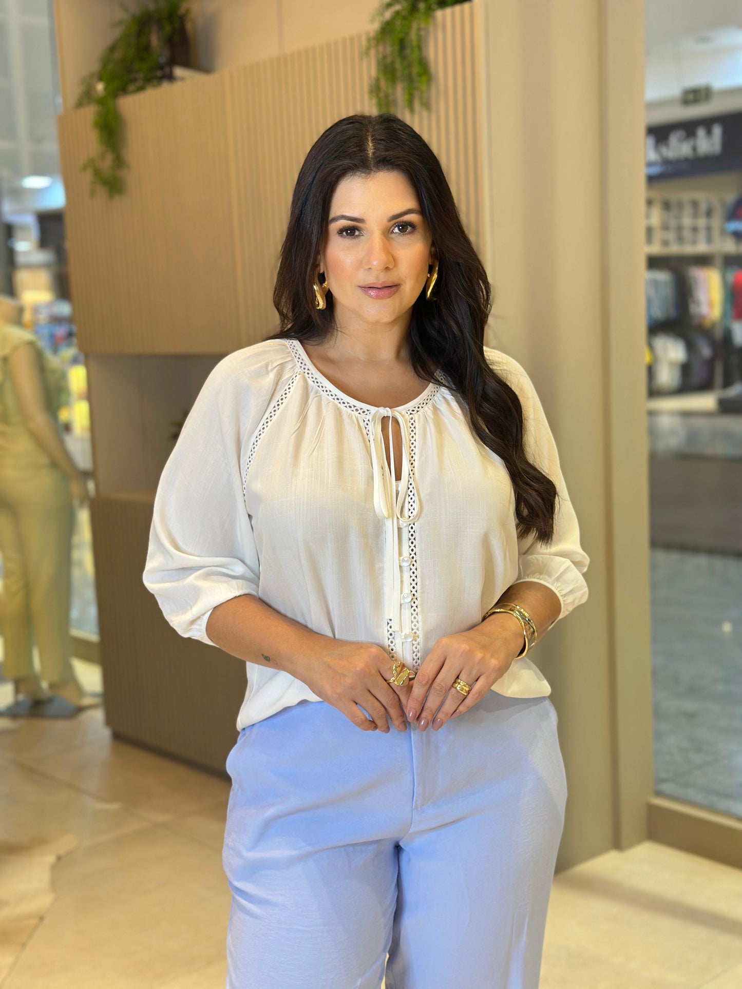 Blusa viscose com botões