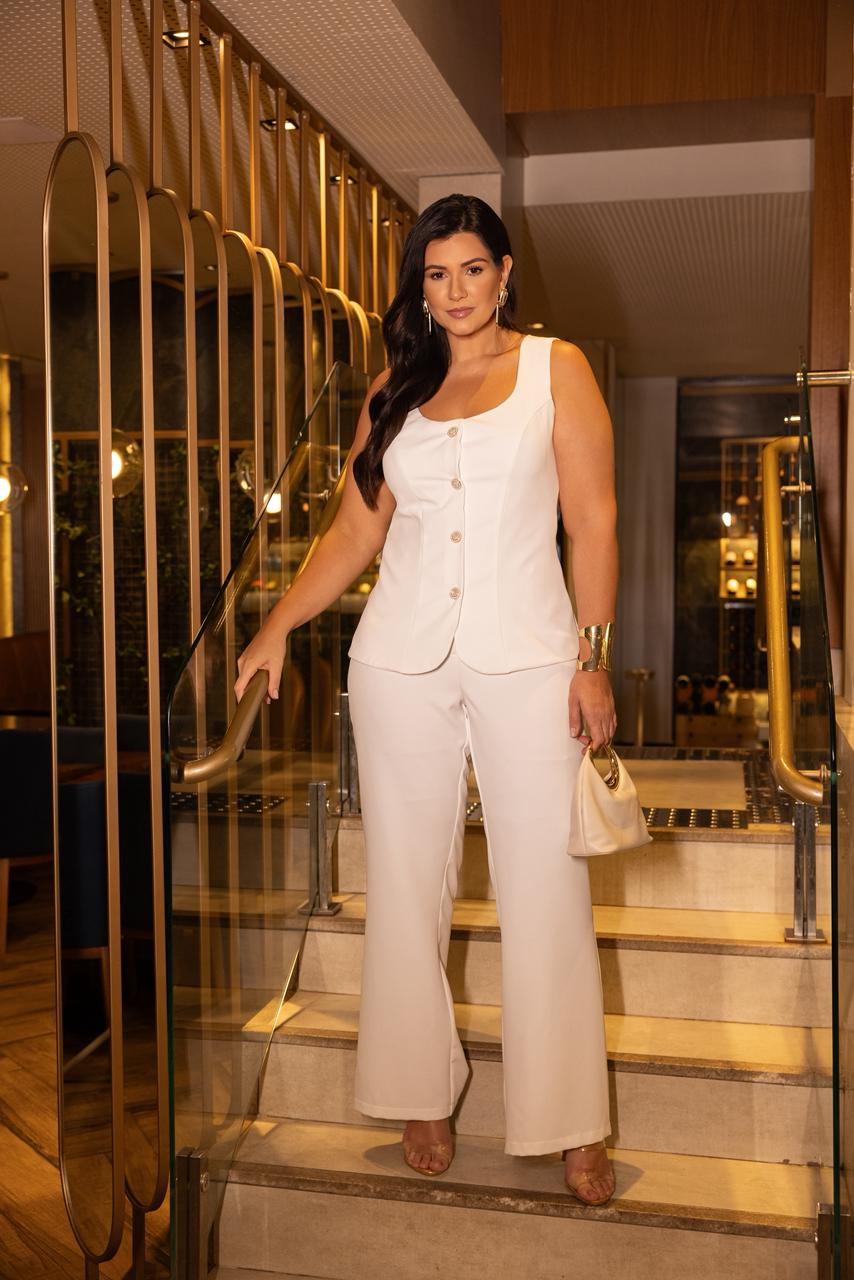 Conjunto alfaiataria colete e calça