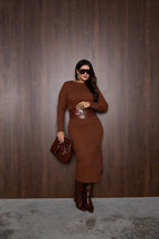 Vestido malha canelada