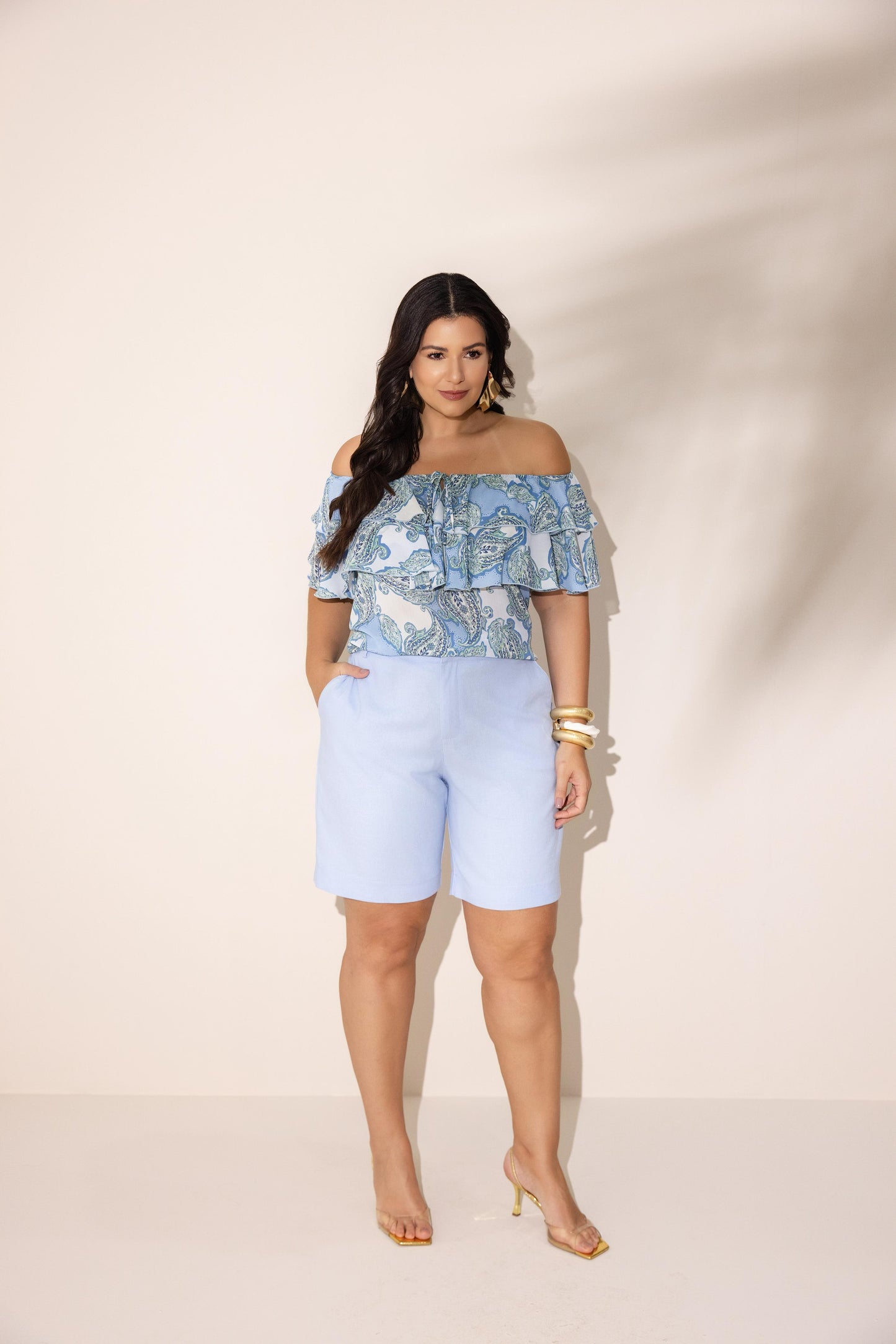 Blusa Ombro a Ombro Estampada