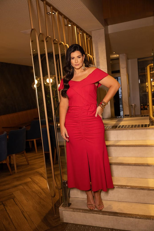 Vestido ombro a ombro