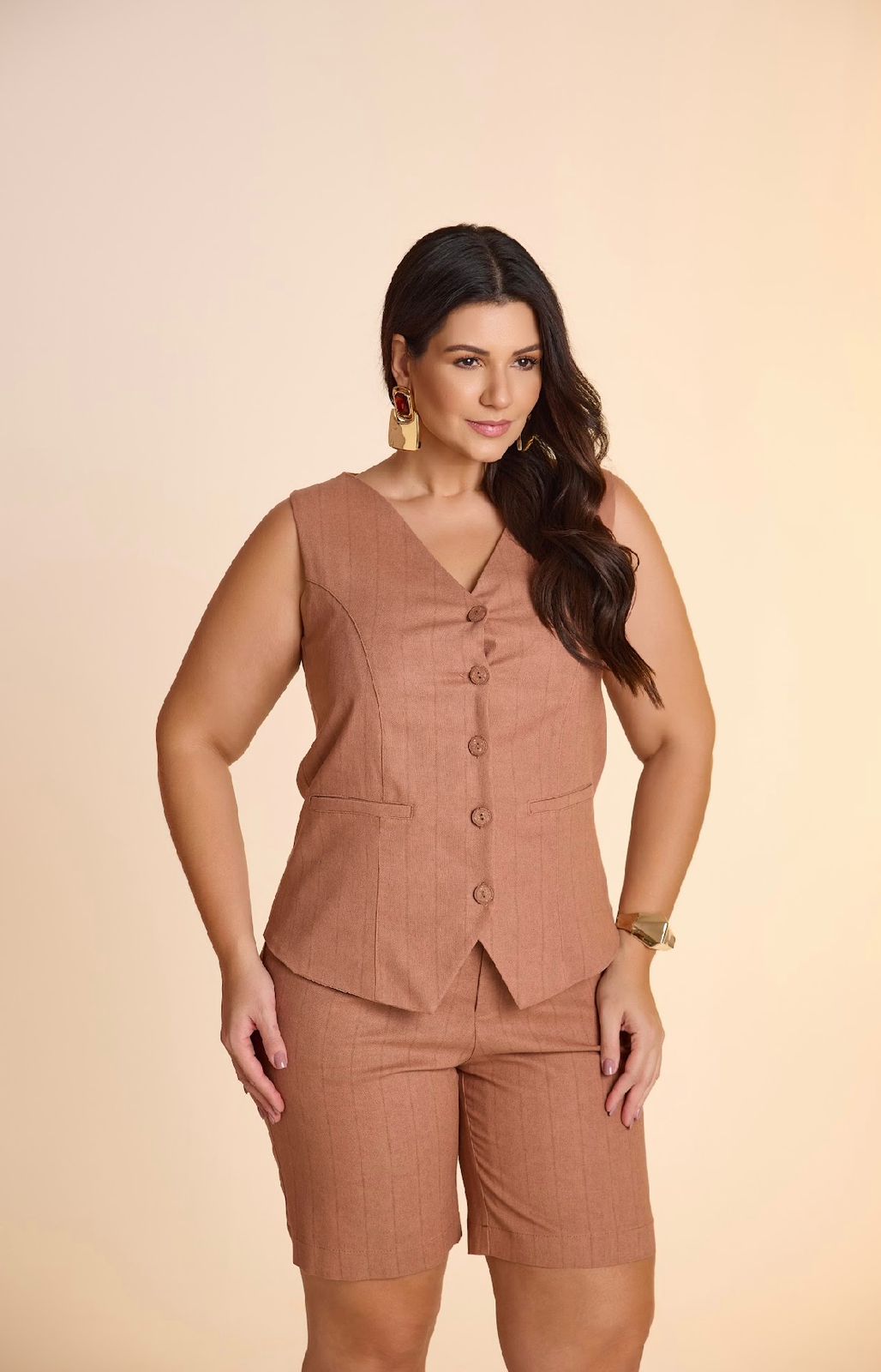 Conjunto de linho colete