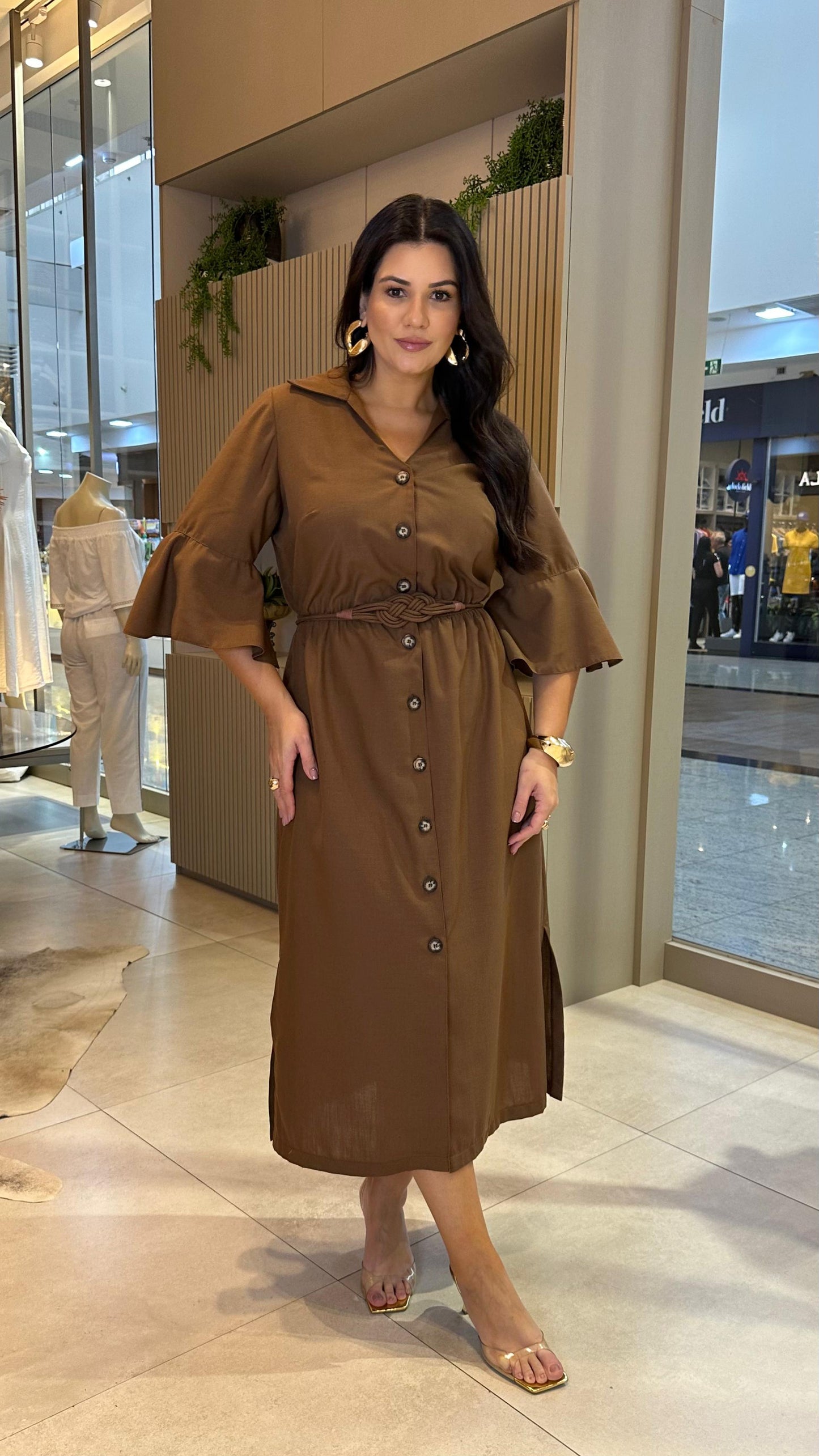 Vestido de Linho com Cinto