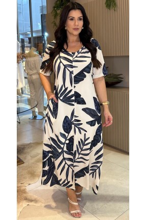 VESTIDO DE VISCOSE ESTAMPADO 